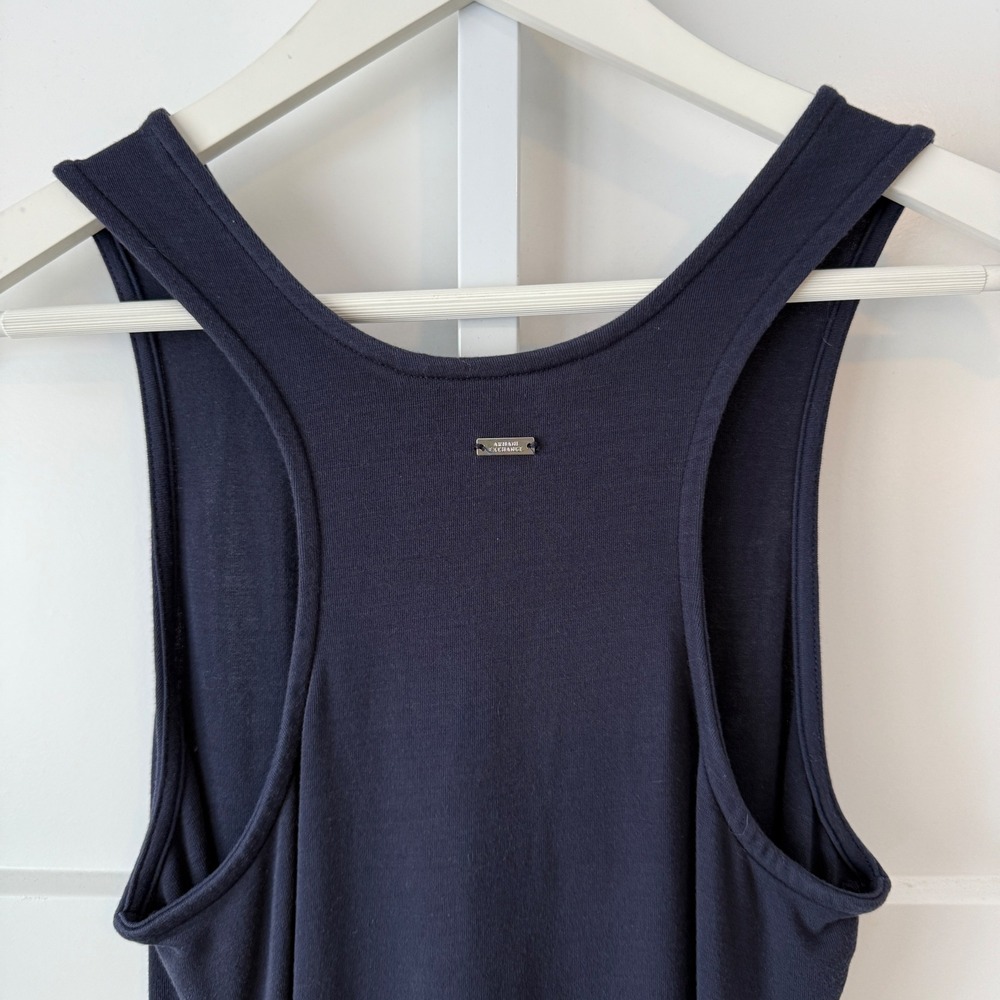 Armani Exchange AX Minimalist Black Tank Maxi Dress Bodycon Size S - Picture 7 of 8